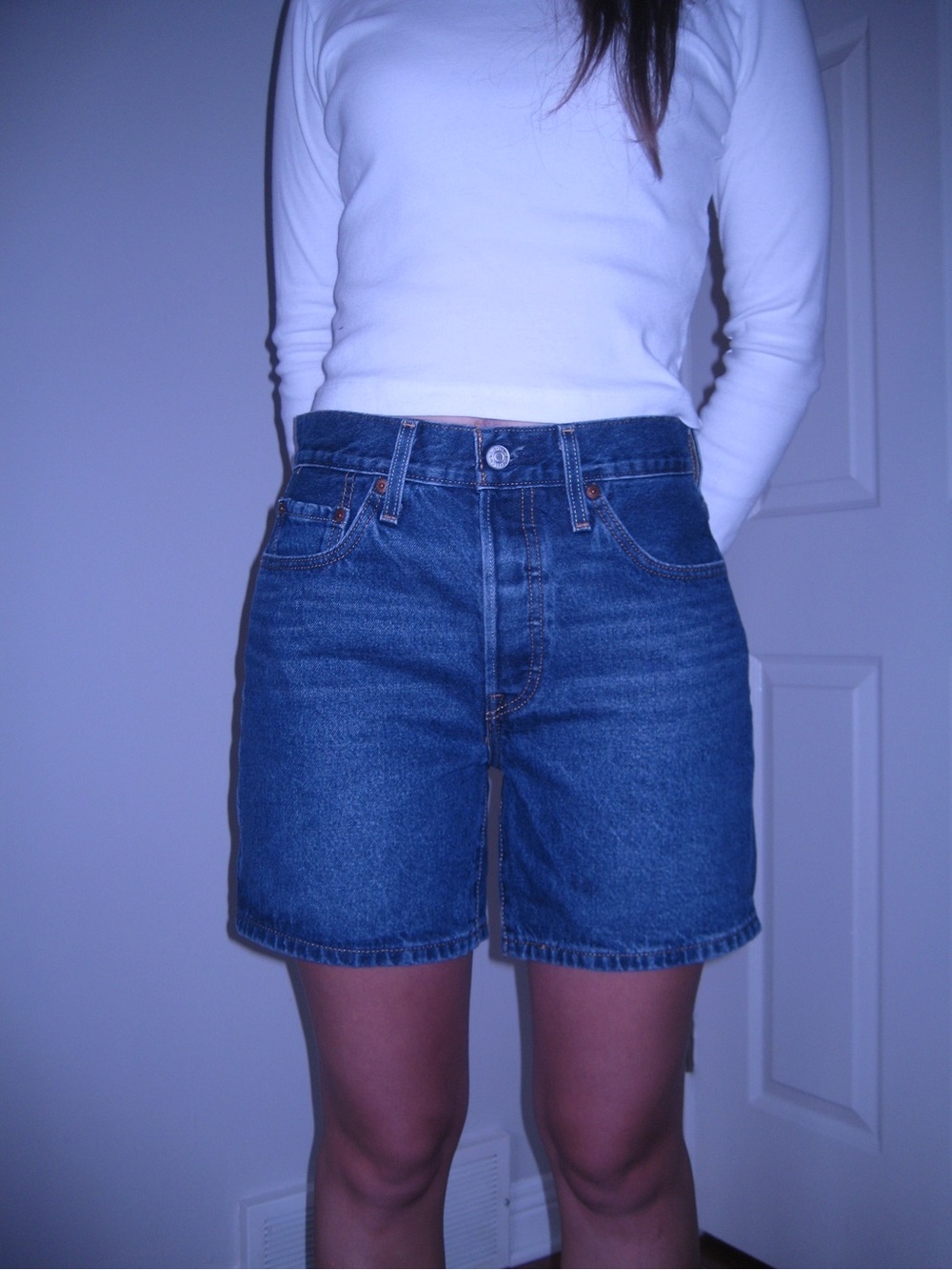 Levi's Dark Blue High-Rise Denim Shorts
